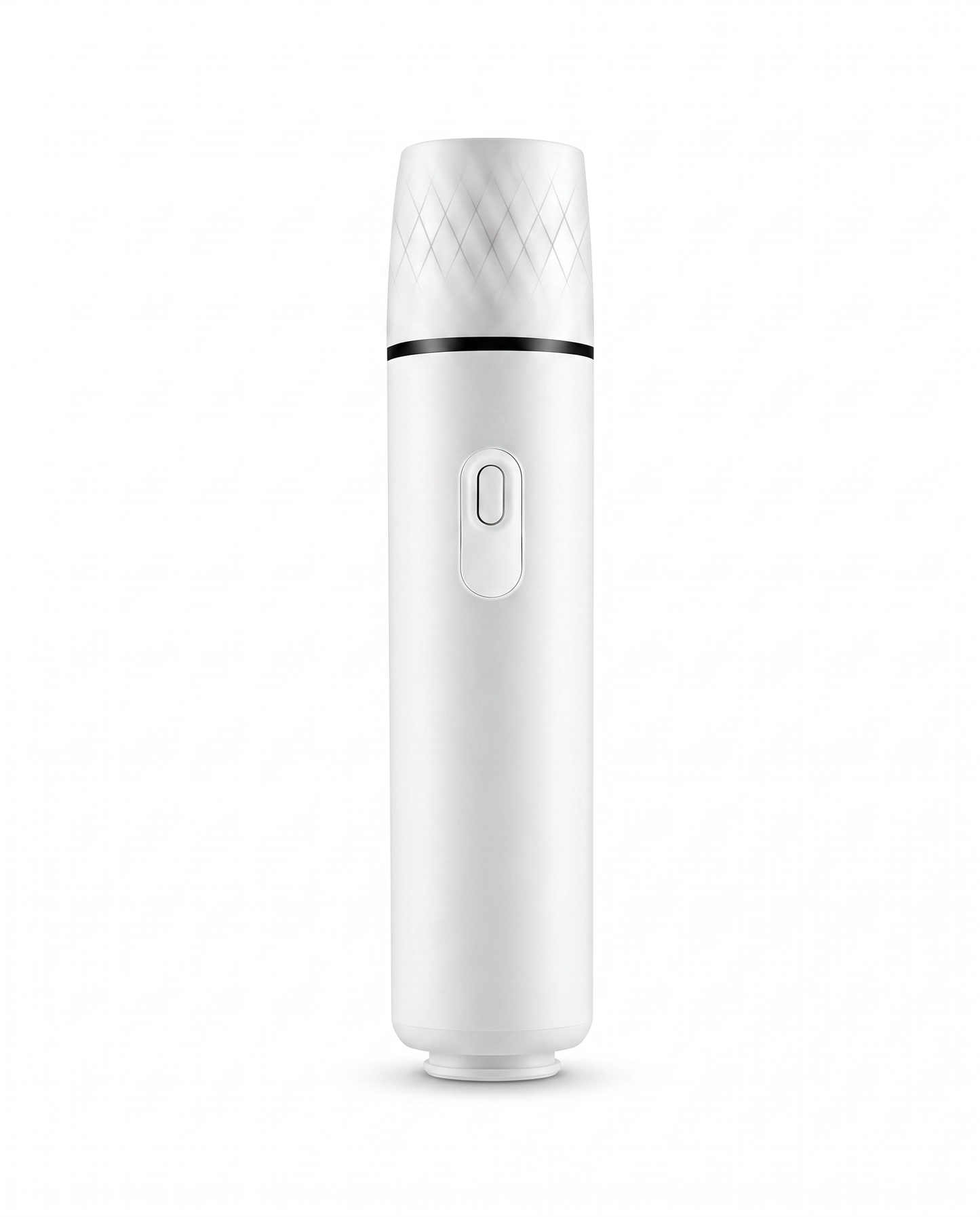 FreshSeal handheld vacuum sealer in white standing upright on a clean white background