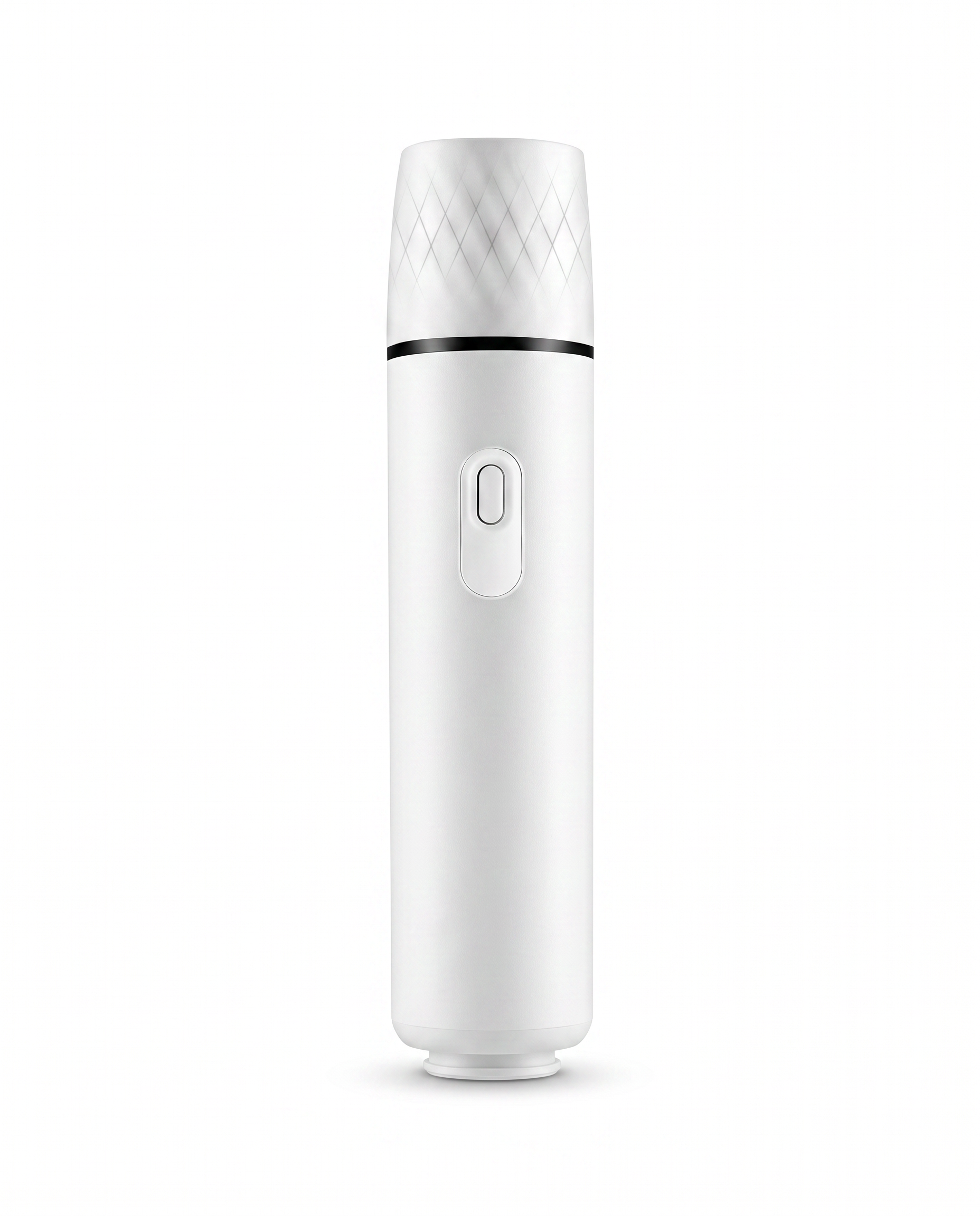FreshSeal handheld vacuum sealer in white standing upright on a clean white background